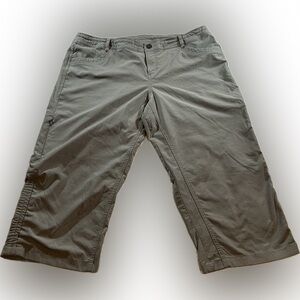 Kuhl Hiking Pants Gray/Green Women's Sz 16 Side Pocket Ruched/Gather RN #108846
